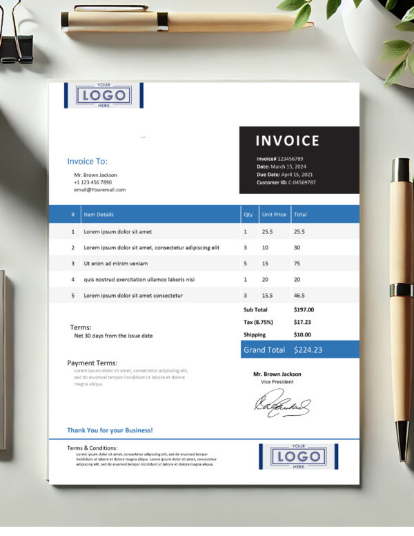 Sales Invoice Template (MS Word Format)