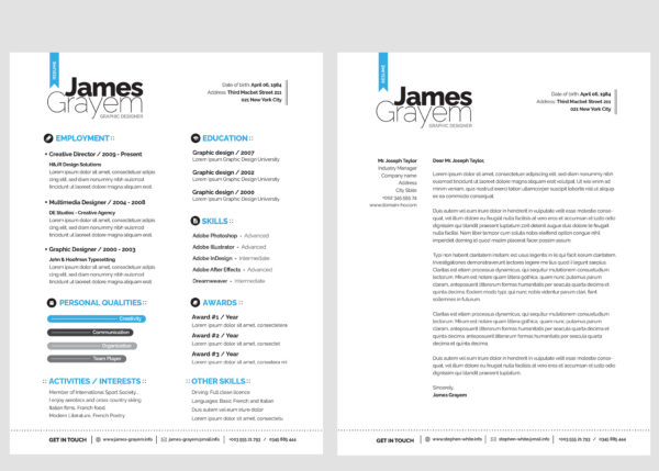 Resume and US Cover Letter Template (PSD Format)