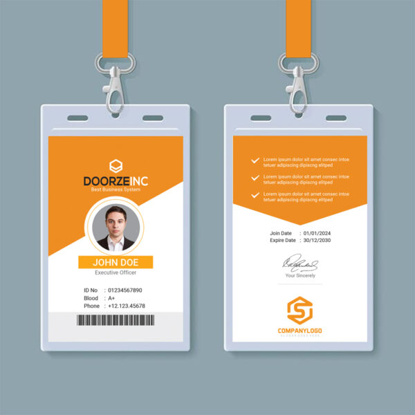 Professional Job ID Card PSD Template