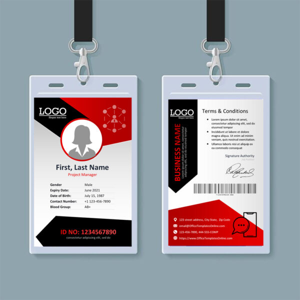 Employee ID Card Badge Word Template