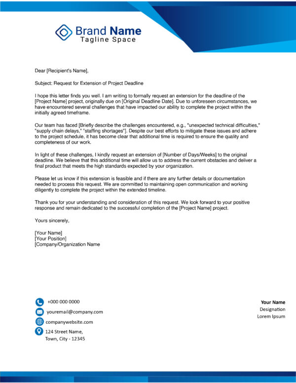 Blue Modern Business Corporate Letterhead Template (Ms Word)